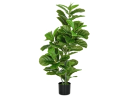 Planta Artificial Ficus 110 Cm Com 90 Folhas Musgo E Vaso Decorativa Para Interior E Exterior Verde