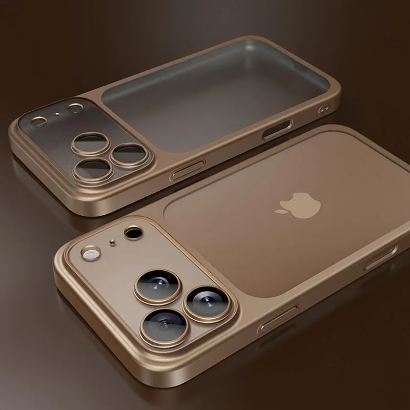Capa Para Iphone 13 Dourada Com Proteção Para Moldura E Lente, Resistente A Quedas