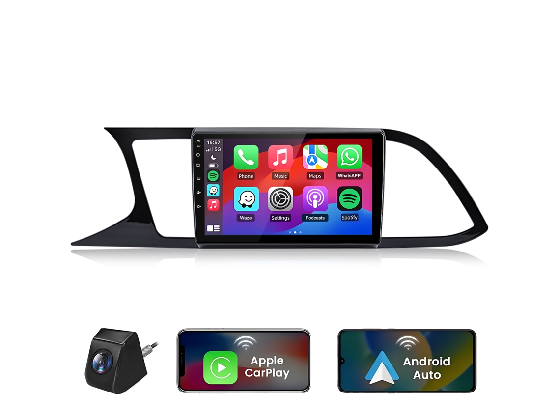 Rádio Automóvel Android 15 Junsun Para Seat Leon 3 (2012- 2020) +cam | Auto Carplay | 4gb+64gb | Plug And Play | Gps | Swc