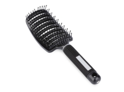Cepillos Desatascadores de Cabelo com Massagem de Paleta Ondulada Longa e Grossa para Mulheres (preto)