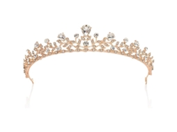 Tiara De Princesa Com Cristais E Rhinestones De Ouro Rosa Para Casamento, Festa E Ocasiões Especiais