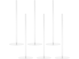 Organizador vertical adesivo com 6 peças e base acrílica antiderrapante para materiais de artesanato em mesas.