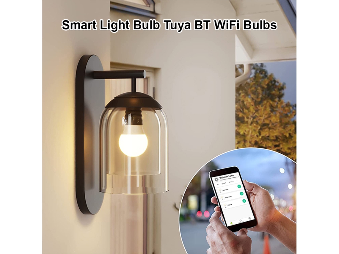 2026 bombilla Led Inteligente Tuya Bt Wifi com Mudança de Cor Regulável 9w 800lm 2700 6500k E26/e27 Compatível com Alexa