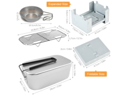 Conjunto Fogão Pequeno Prato Lanche Camping