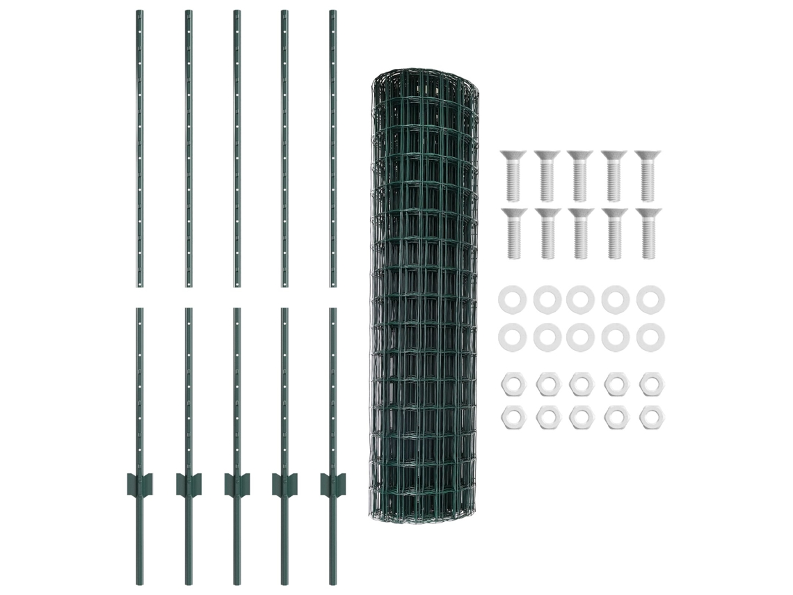 Conjunto 1 Barreira Externa Vidaxl Verde Aço (10 X 1,2 M)