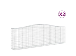 Gabion Basket, Gabion Baskets Vidaxl Prateado Ferro (400 X 50 X 120/140 Cm)