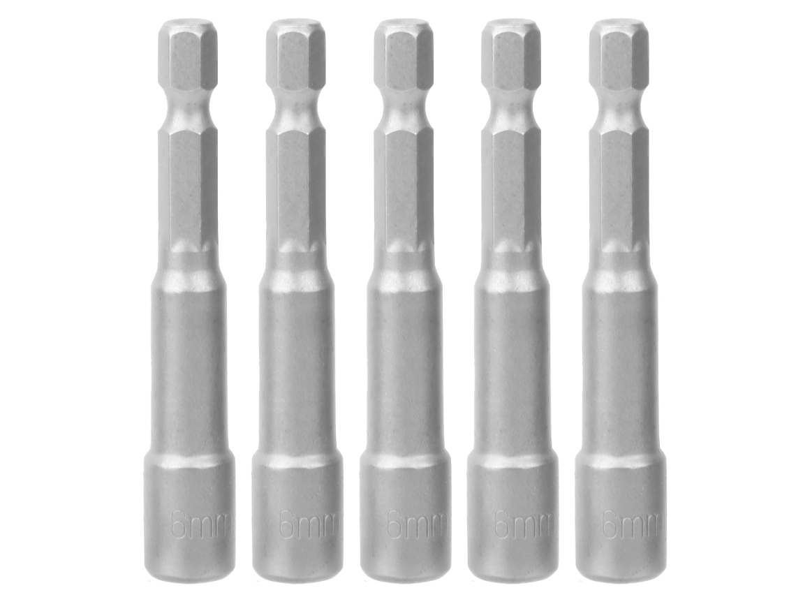 5pcs Adaptador De Chave De Hexagonal Magnético Forte Para Furadeira Pneumática 6mm 65mm