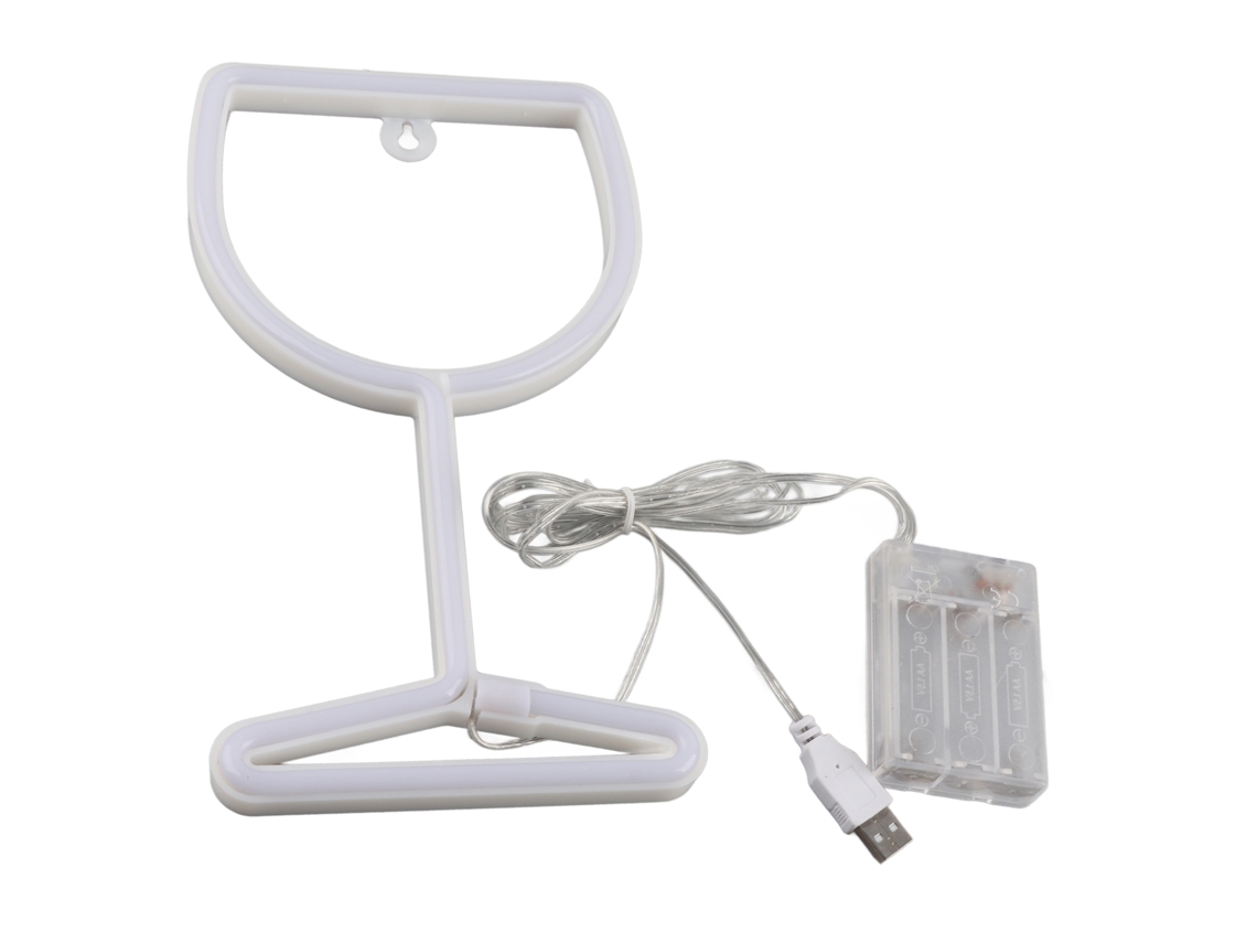 Luz de Neon Led com Duas Fontes de Energia Suspensa Azul