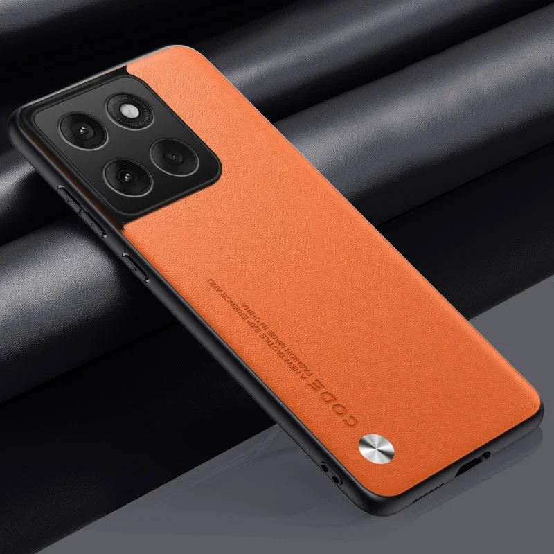 Capa De Celular De Luxo Em Couro Pu (laranja, Motorola Edge 50 Pro), Super Resistente A Impactos.