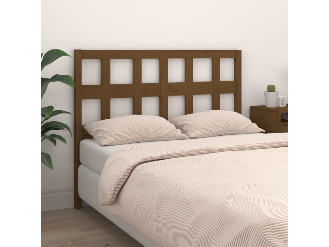 Vidaxl Cabeceira De Cama 125,5x4x100 Cm Pinho Maciço Castanho Mel