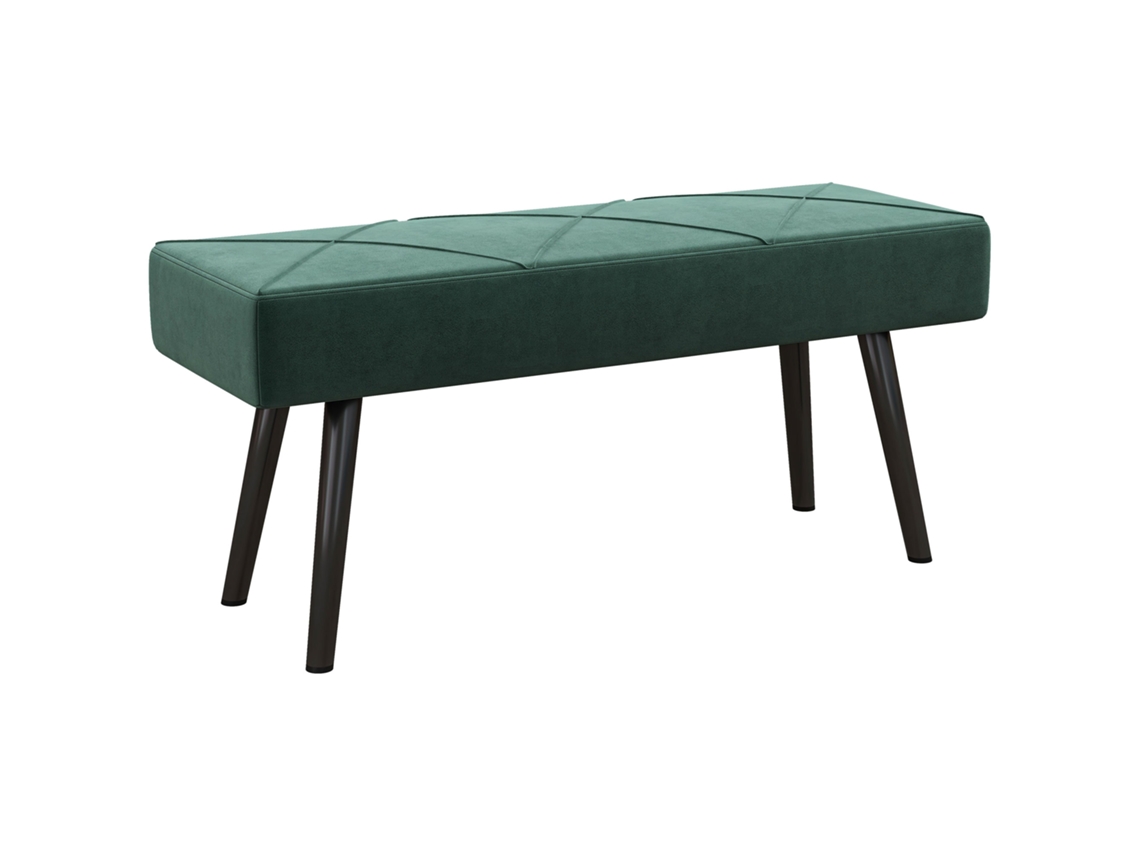 Banco Banco Estofado Banco Banco, Aparência De Veludo, 100 X 36 X 45 Cm, Verde-iq