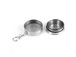 Copo Plegável De Aço Inoxidável Portátil Com Llavero Para Camping E Churrasco