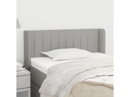 Vidaxl Cabeceira De Cama C/ Abas Tecido 93x16x78/88 Cm Cinzento-claro