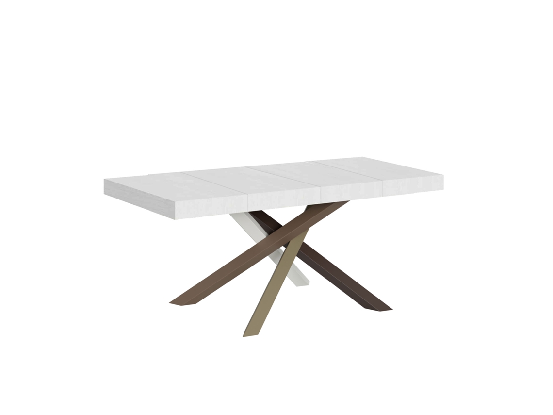 Mesa de Jantar Extensível 90X120/224 Cm Volantis Premium Cinza Branca Quadro 4/C ITAMOBY