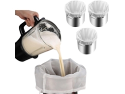 Conjunto De 3 Sacos Filtrantes De Malha Fina Com Cordão Para Chá, Suco E Café Para Preparo