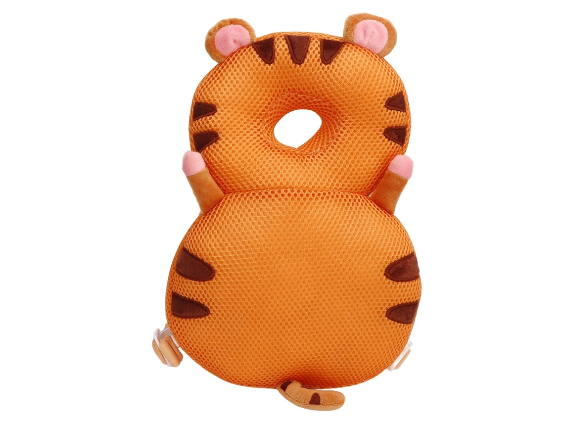 Mali protetor de Cabeça Mochila Bebê Animal Preenchido com Algodão Pp Segurança Tiger
