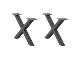 Vidaxl Pés Para Mesa De Centro Em Formato De X, 2 Peças, Antracite, 60x(30-31) Cm, Aço