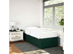 Vidaxl Estrutura De Cama Sem Colchão 90x200 Cm Veludo Verde-escuro