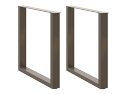 Vidaxl Pés Para Mesa De Jantar Em Formato De U, 2 Peças, Aço Natural, 80x(72-73) Cm, Aço