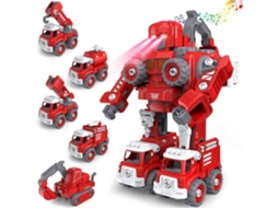 Kit Camião De Bombeiros 5 Em 1 Desmontável Com Robô Stem Lurelia