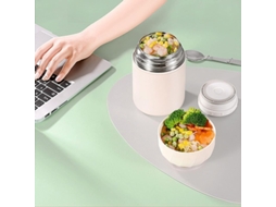 2026 thermos de Alimentos Aislado Al Vacío Linjou Acero Inoxidable 304 para Comida Caliente Y Fría 500ml Blanco