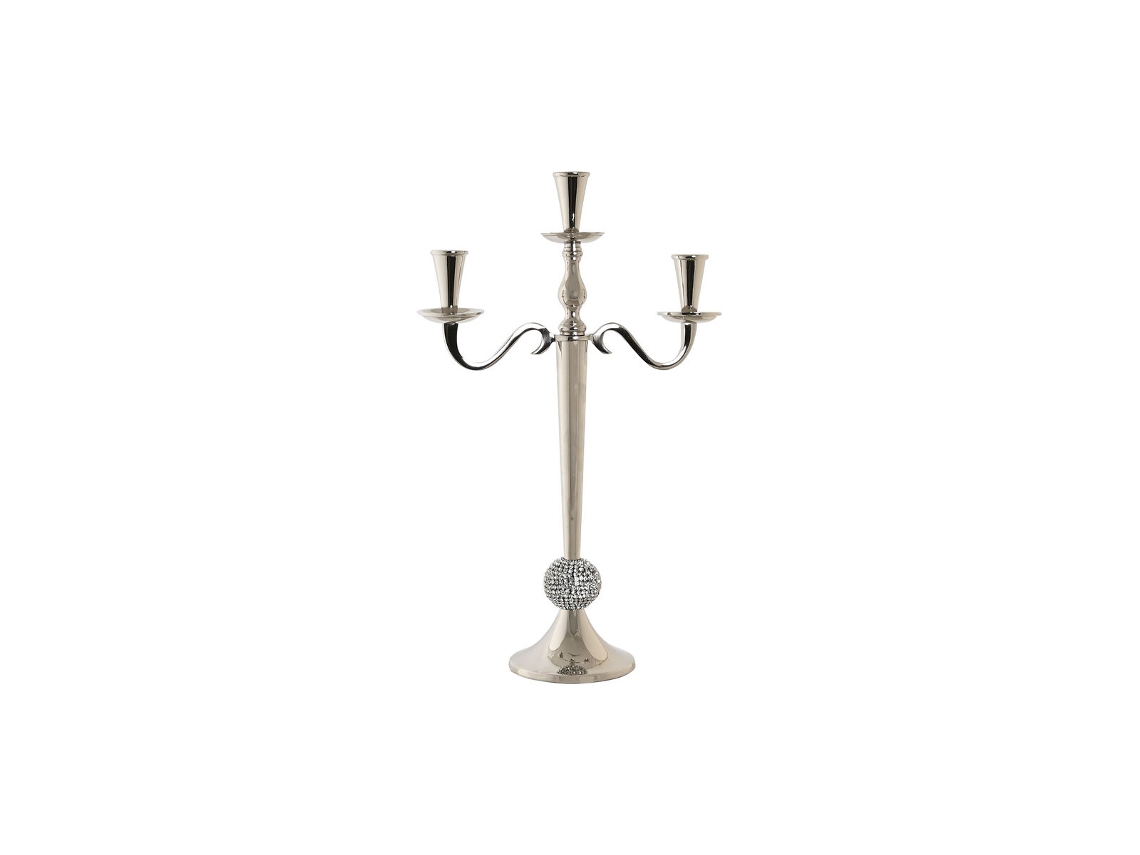 Candelabro Dkd Home Decor 30 X 12 X 46 Cm Prateado Alumínio Cromado