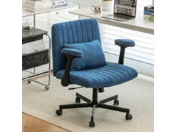 Cadeira Home Office Veludo, Braços Rebativeis, Rodas Silenciosas – Giratória