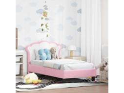 Vidaxl Estrutura De Cama Para Criança Com Cabeceira Rosa 70 X 140 Cm