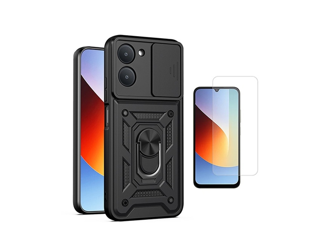 Kit Vidro Clearglass Capa Magnetic Slide Window Phonecare Para Xiaomi Redmi A7 - Preto