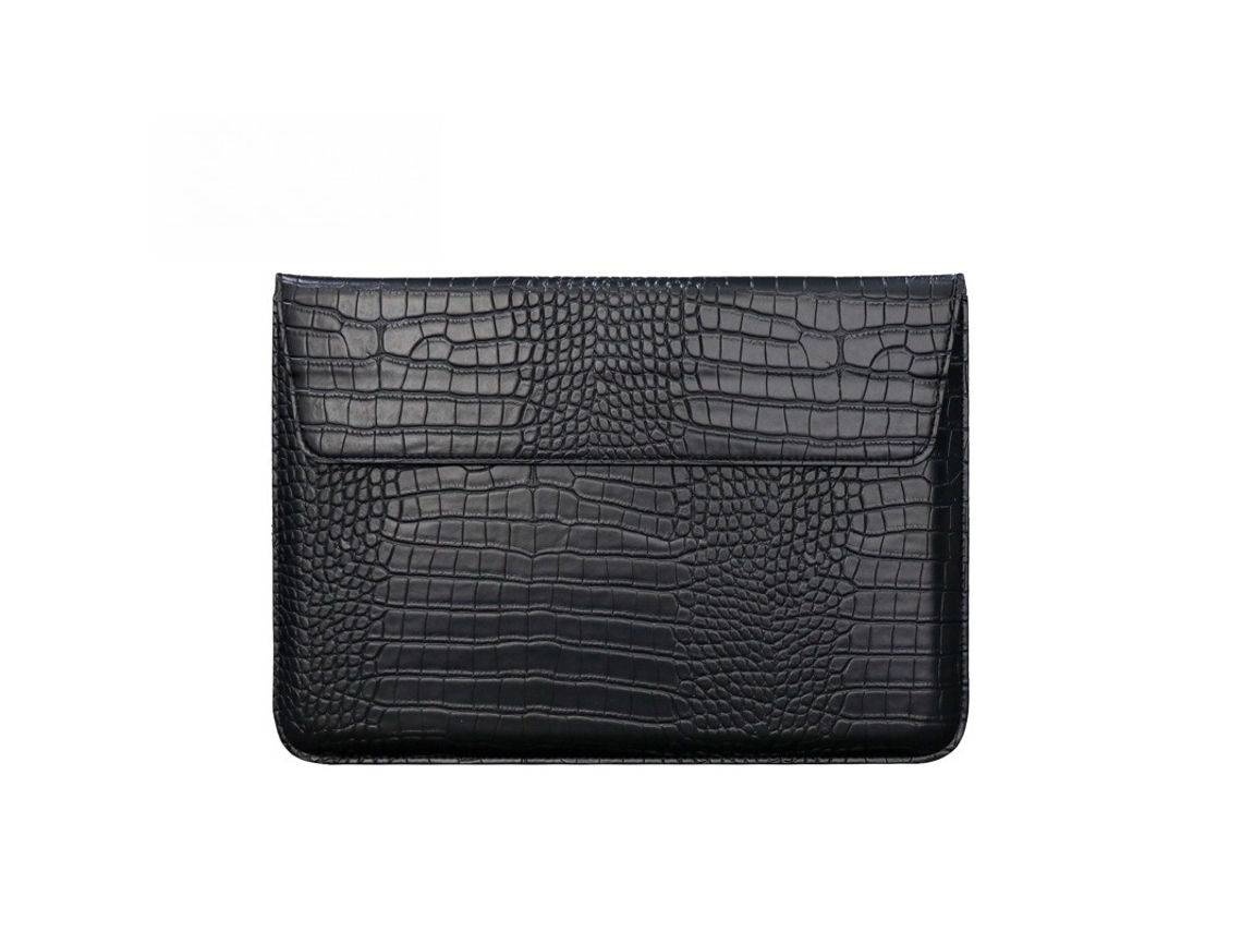 Capa para Portátil HEXINYIGJLY 15.6 com Suporte em Pu para Macbook/dell/hp/lenovo/lg Preto Crocodilo