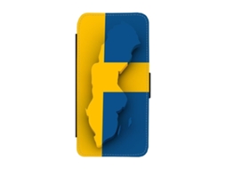 Capa Flip Para Iphone 17 Pro Com Mapa Da Suécia