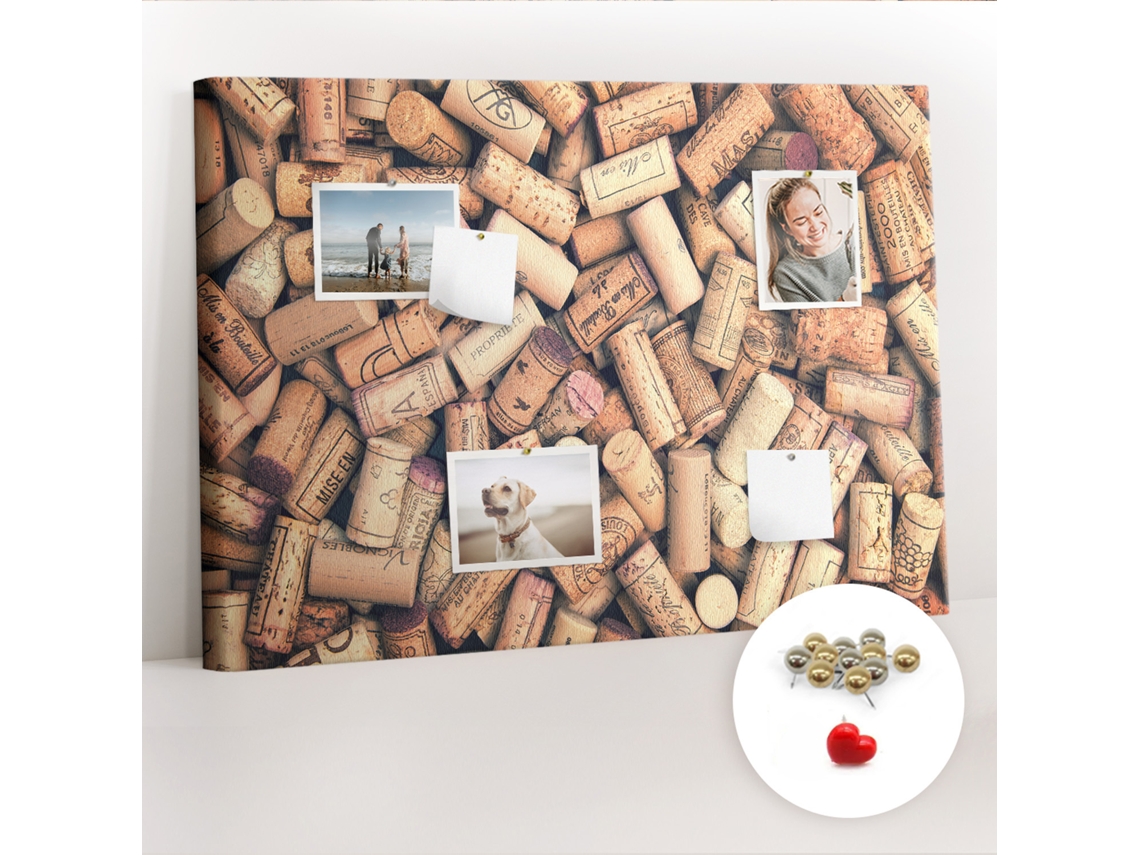 Quadro De Cortiça Com Impressão Rolhas De Vinho Para O Corredor Espelharte (100x70 Cm)