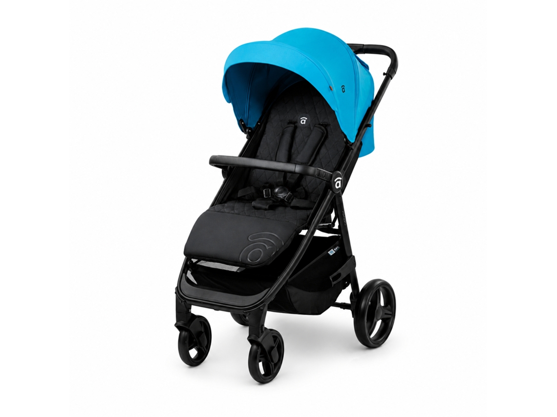 Carrinho De Bebé Asalvo Iconic - Leve, Compacto, Reclinável, Capota Extensível, Até 22 Kg - Azul
