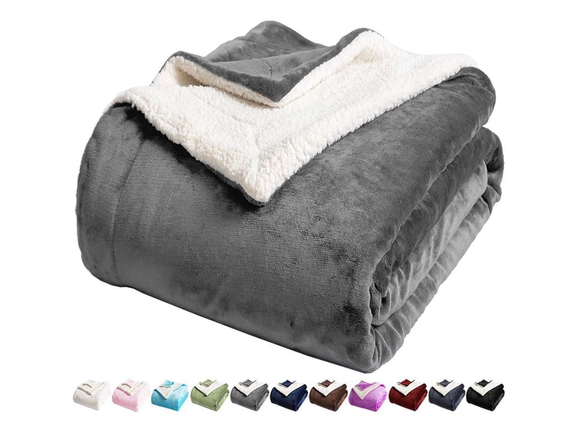 2026-manta Plush Super Suave Talla Twin (40×55 Pulg) Cinza Microfibra Abrigo Cálido Reversível Para Sofá Cama