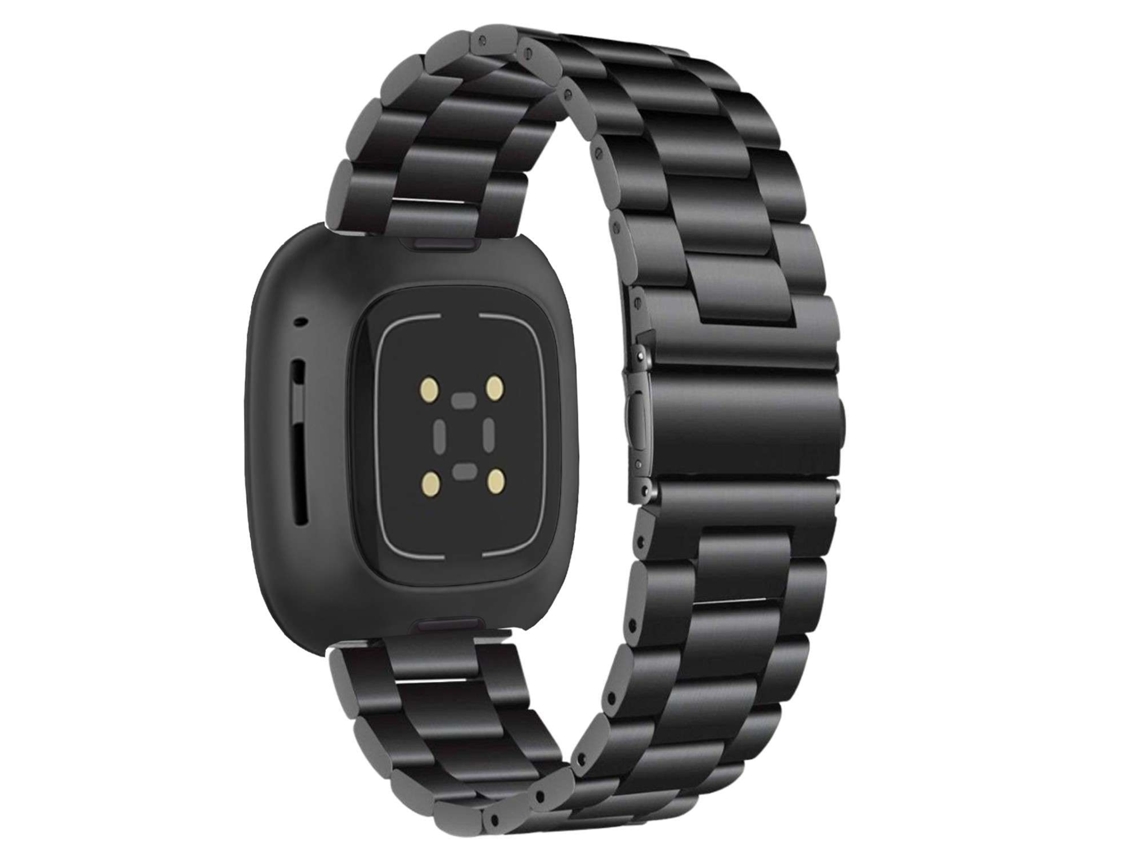 Bracelete Aço Inoxidável Adaptável Preto para Fitbit by Google Versa 4