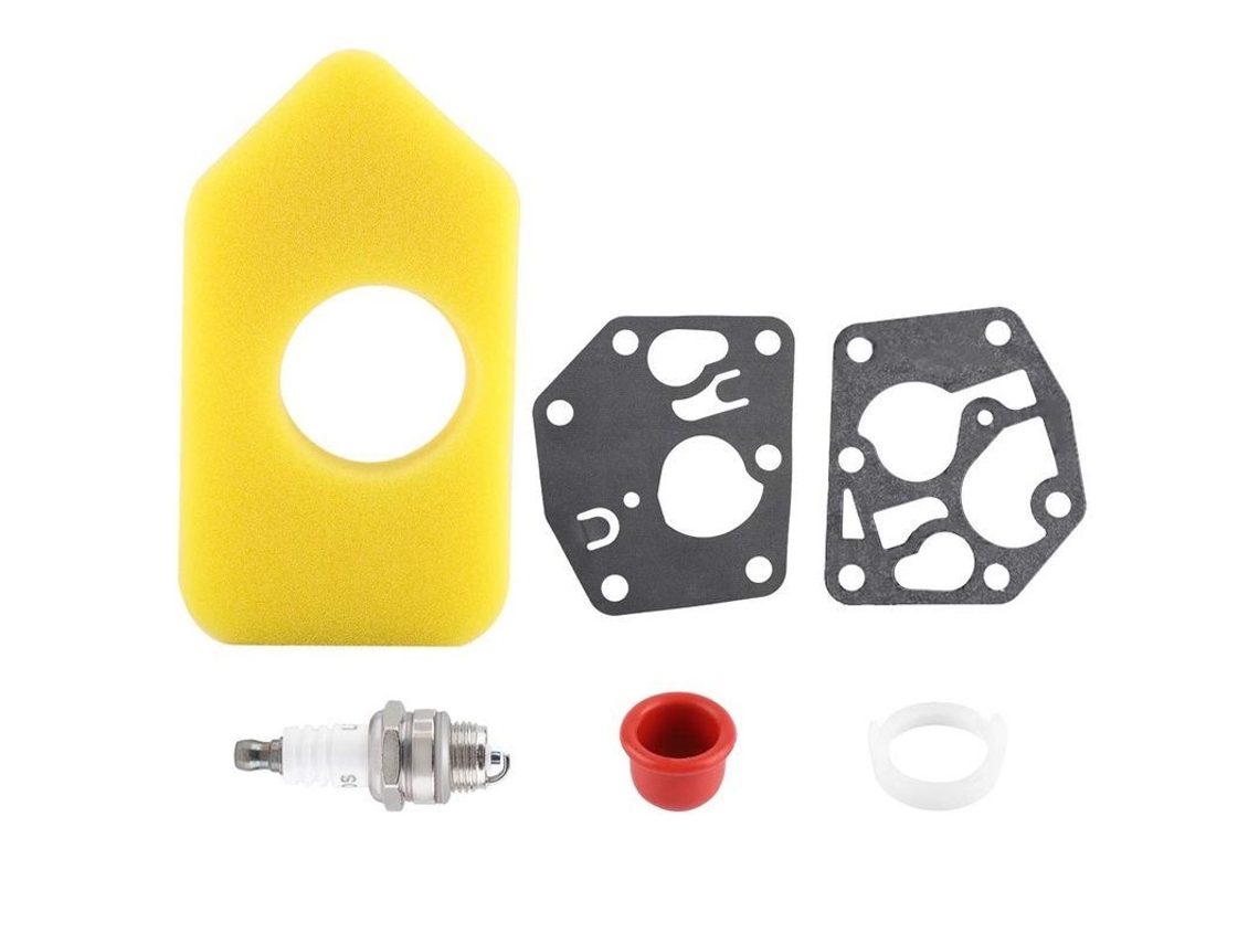 Kit Filtro De Ar, Juntas De Carburador, Juntas Y Bujias Para Cortacésped Pequeño Briggs Stratton
