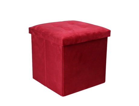 Banco MY DEKOR Scarlet (Bege - Veludo e MDF - 38x38x38 cm)
