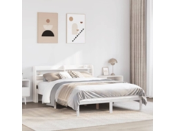 Vidaxl Cama Sem Colchão 140x190 Cm Madeira De Pinho Maciça Branco