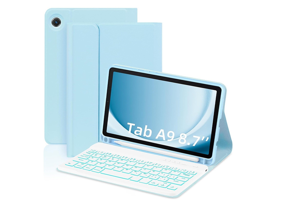 Capa de Teclado Bluetooth para Samsung Tab A9 8.7 XIAOMOYU com teclado retroiluminado, colorido