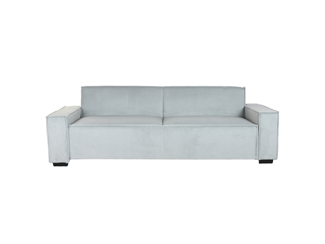 Sofá cama em poliéster cor veludo cotelê verde menta 230x94x75cm ALEXANDRA HOUSE