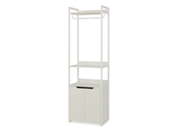 Bengaleiro De Pé Jässaatka 1 Varão 1 Armário 3 Prateleiras Aço 200x61x40 Cm Cinzento [EN.CASA]