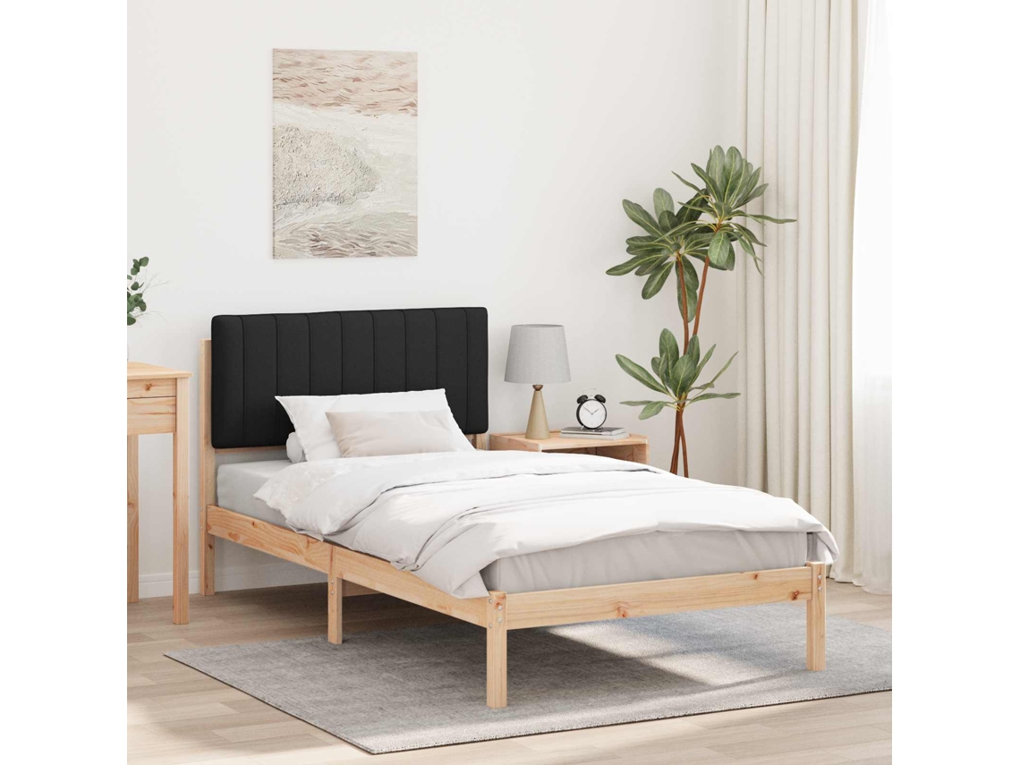 Vidaxl Estrutura De Cama Com Cabeceira Estofada Preto 100 X 200 Cm