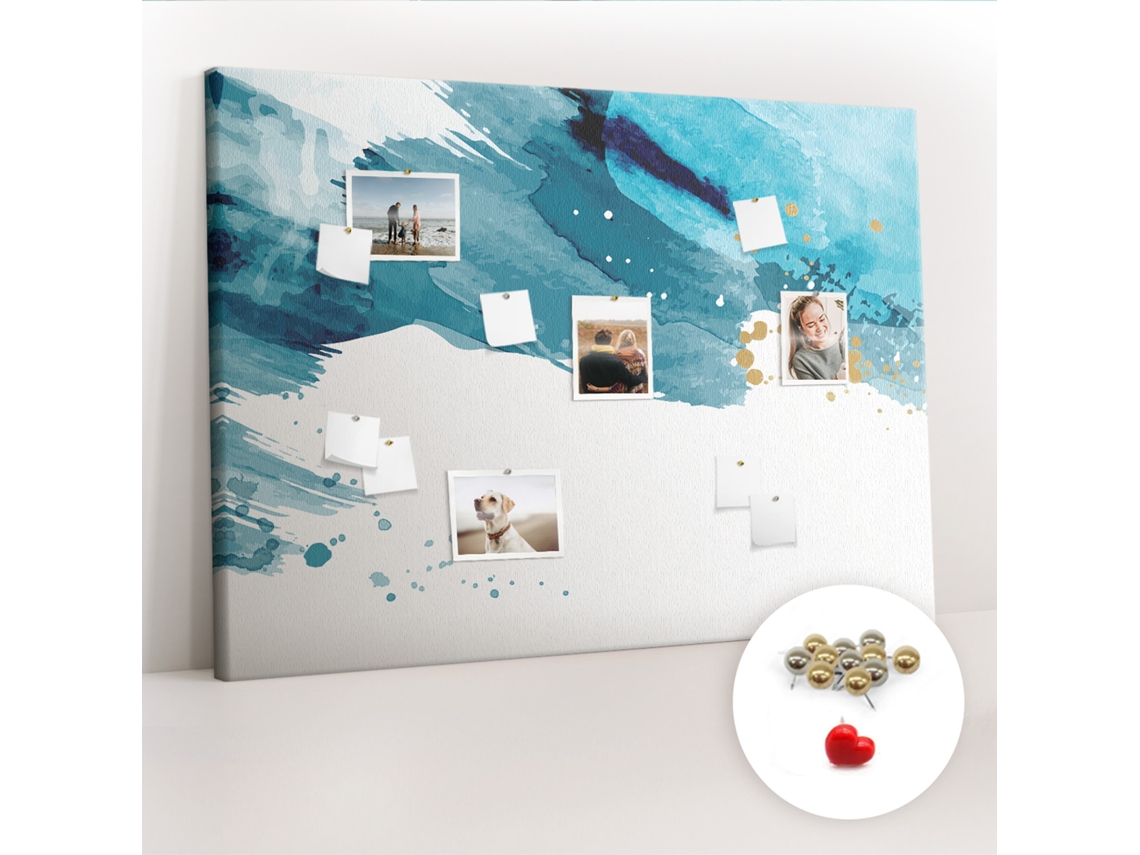 Quadro De Cortiça Com Impressão Pinceladas Para O Escritório Espelharte (140x100 Cm)