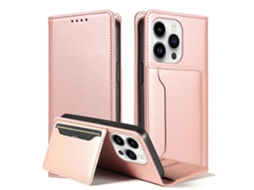 Capa De Couro Para Celular Com Suporte Para Cartão Magnetism Skin Feel