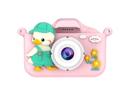 Câmera Infantil Cute Duck, Tela Ips De 2,0 Polegadas, Câmera Dupla Hd 1080p, Rosa Brilvibera