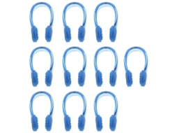 Clipe Nasal Profissional De Silicone Para Natação, Pacote Com 10 Unidades, Azul.