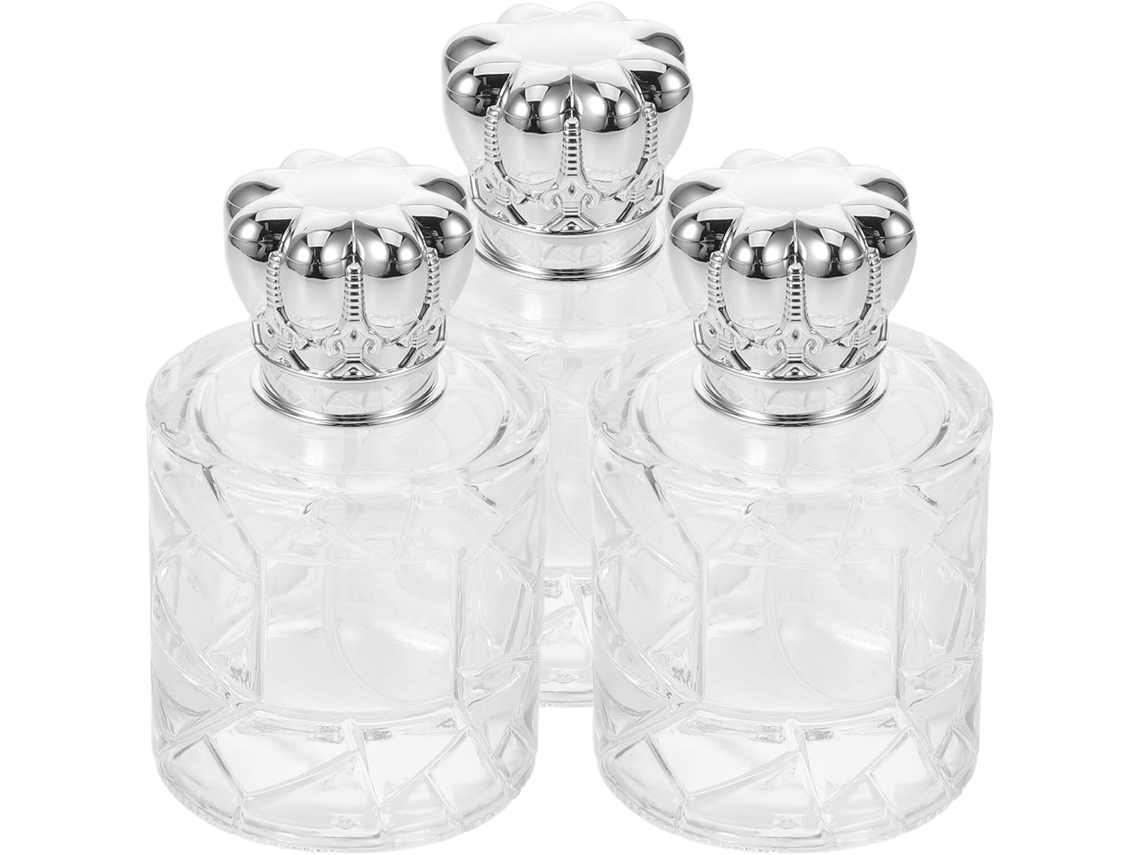 De 3 Frascos De Vidro Transparente Recarregáveis E Vazios Com Spray Para Cosméticos E Produtos De Higiene Pessoal
