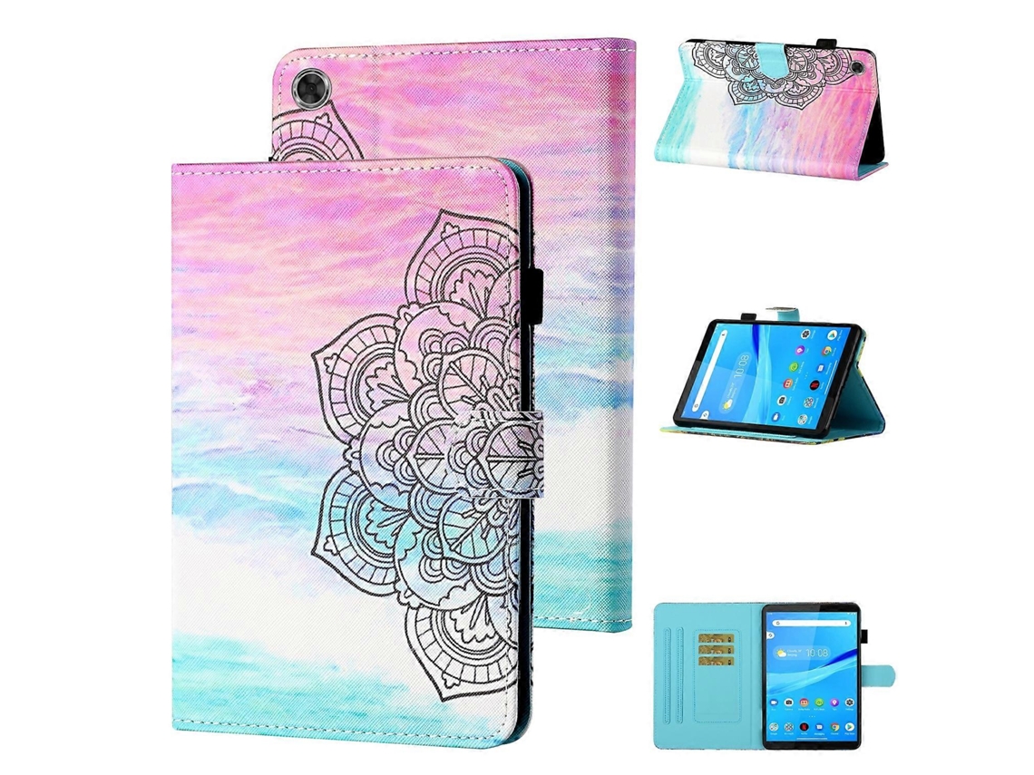 Capa De Couro Inteligente Para Tablet Lenovo Tab M10 De 3ª Geração Com Desenho Colorido E Costura.