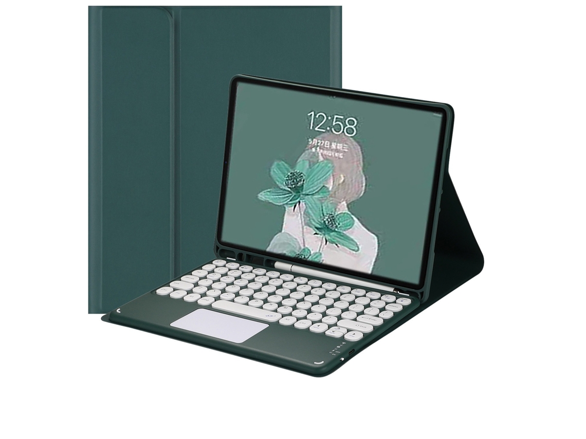 Capa Com Teclado Para Ipad Air2/air1/pro Polegadas,com Teclado Magnético Touch (verde Escuro) Cuich (9,7)