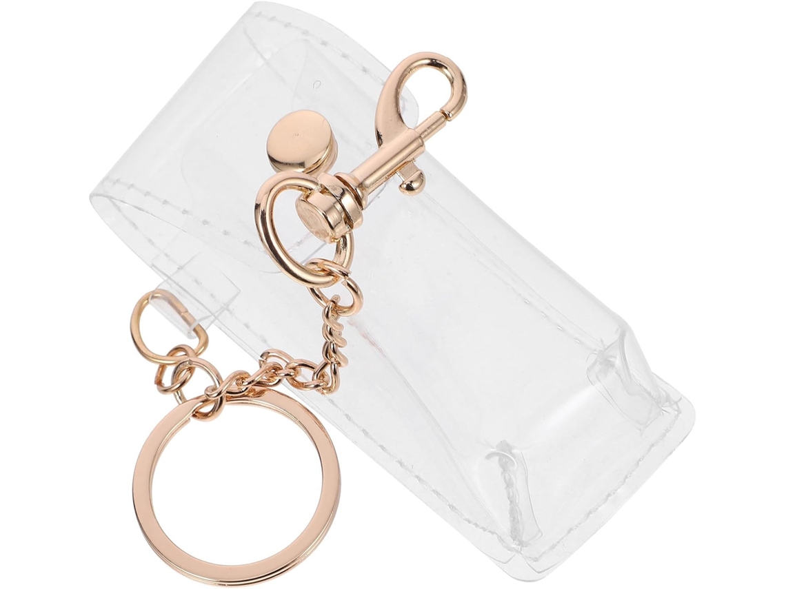 Chaveiro Em Pvc Transparente Bolsinha Para Batom, Função De Presilha Para Mochila Ou Bolsa De Mão